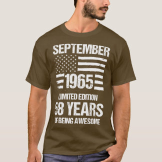 Vintager September 1965 limitierte Ausgabe 58 Jahr T-Shirt