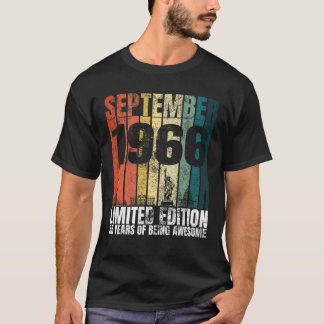Vintager September 1966 Bday Graphic 55 Years 55th T-Shirt