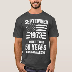 Vintager September 1973 limitierte Ausgabe 50 Jahr T-Shirt