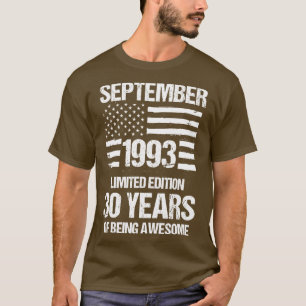 Vintager September 1993 limitierte Ausgabe 30 Jahr T-Shirt