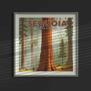 Vintager Sequoia-Nationalpark Poster