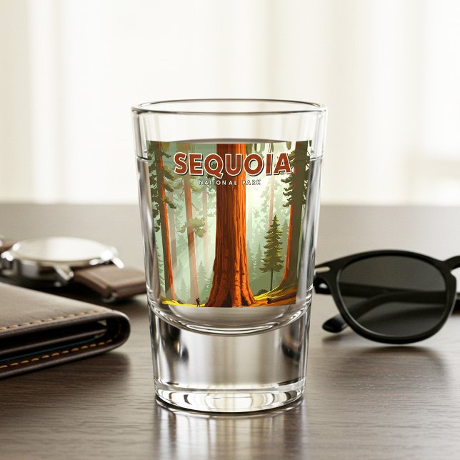 Vintager Sequoia-Nationalpark Schnapsglas (Von Creator hochgeladen)