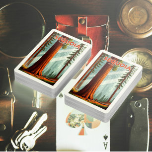 Vintager Sequoia-Nationalpark Spielkarten
