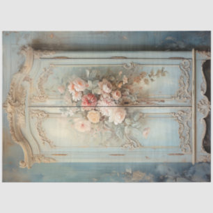 Vintager Shabby Chic Schrank floralgrün Seidenpapier