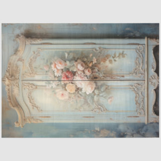 Vintager Shabby Chic Schrank floralgrün Seidenpapier
