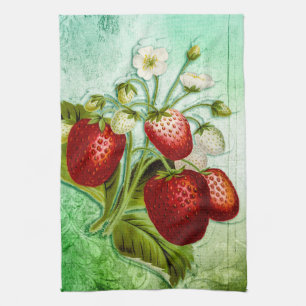 Vintager Shabby Strawberry Pflaster Geschirrtuch