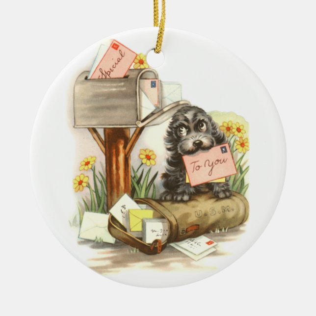 Vintager Shaggi mit Post Keramikornament (Vorne)