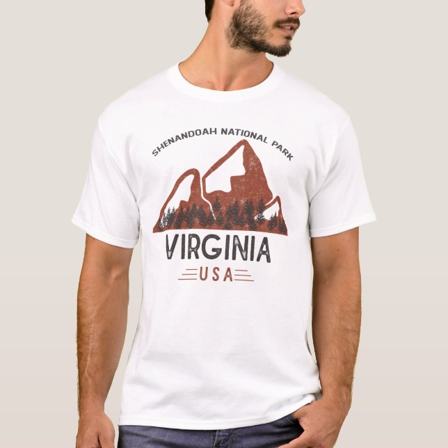 Vintager Shenandoah-Nationalpark T-Shirt (Vorderseite)