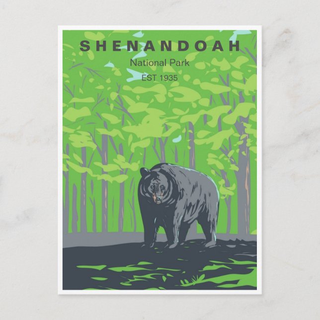 Vintager Shenandoah Nationalpark Travel Virginia Postkarte (Vorderseite)