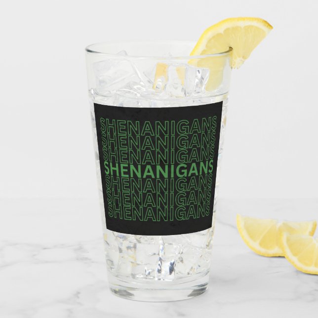 Vintager Shenanigans St. Patrick's Day Glas (Rückseite Ice)