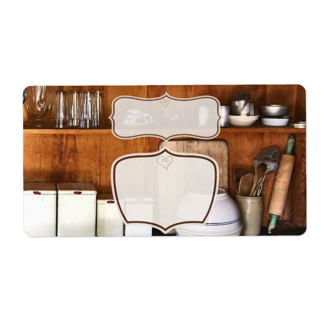 Vintager Shop / Bake Shop Aufkleber Etiketten (Vorne)
