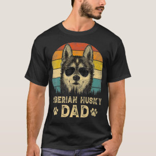 Vintager sibirischer Husky Vater Hund liebt Vatert T-Shirt