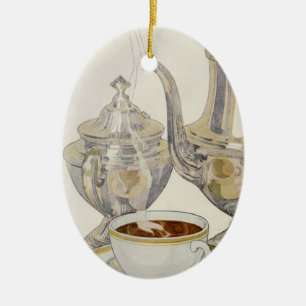 Vintager Silber-Kaffeeservice Keramik Ornament