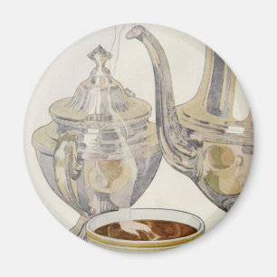 Vintager Silber-Kaffeeservice Magnet