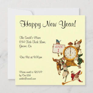 Vintager Silvester Einladung