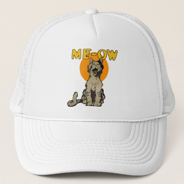 Vintager Singhut Alley Cat Trucker Hat Truckerkappe (Vorderseite)