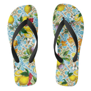 Vintager sizilianischer Zitronengarten Flip Flops