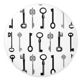 Vintager Skeleton Schlüssel-Keramik-Griff Keramikknauf