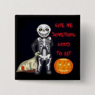 Vintager Skeleton Trick oder Treater Button