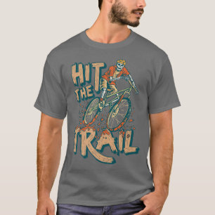 Vintager Skelett-Skelett auf dem Trail Mountain Bi T-Shirt