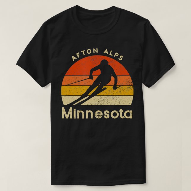 Vintager Ski Afton Alpen Minnesota T-Shirt (Design vorne)