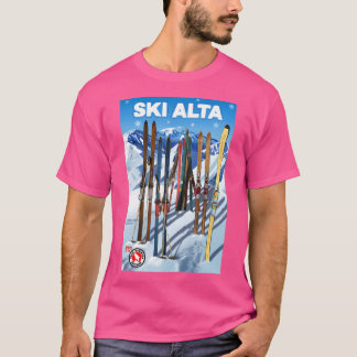 Vintager Ski Alta Travel Poster T-Shirt