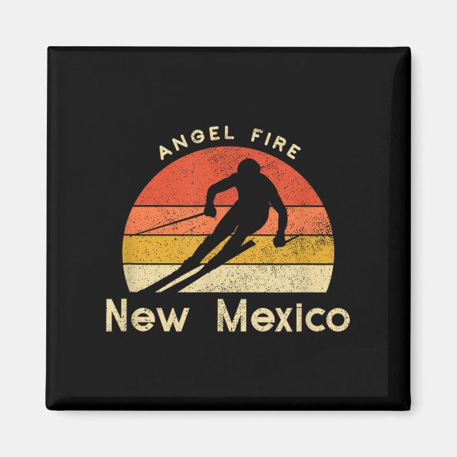 Vintager Ski Angel Fire New Mexico Berg Magnet (Vorne)