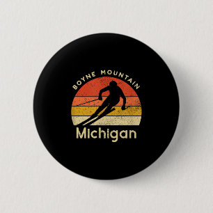 Vintager Ski Boyne Berg Michigan Button