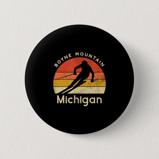 Vintager Ski Boyne Berg Michigan Button (Vorderseite)