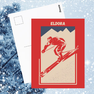 Vintager Ski Colorado Bergort Eldora Postkarte