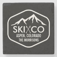Vintager Ski-Gebirgskundenspezifisches Getränk