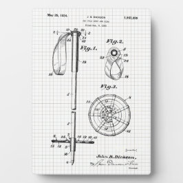 Vintager Ski-Pole - Patenttablette Fotoplatte