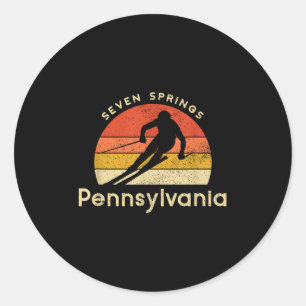 Vintager Ski-Siebenring Pennsylvania Berg Runder Aufkleber
