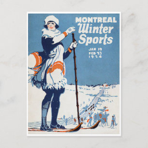 Vintager Skimontreal Kanada Wintersport Postkarte