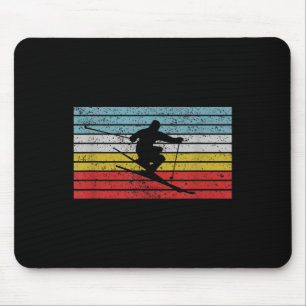 Vintager Skisportdesign Skier Jumping Mousepad