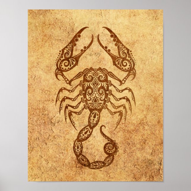 Vintager Skorpio Zodiac Poster (Vorne)