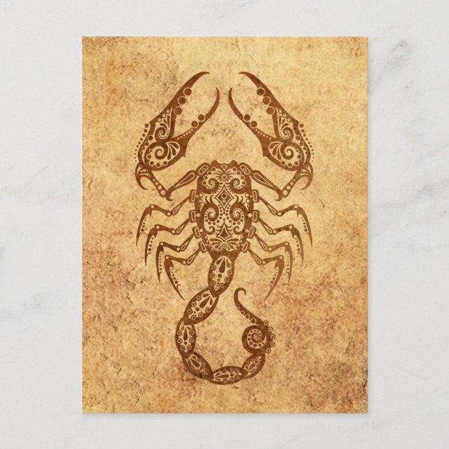 Vintager Skorpio Zodiac Postkarte (Vorderseite)