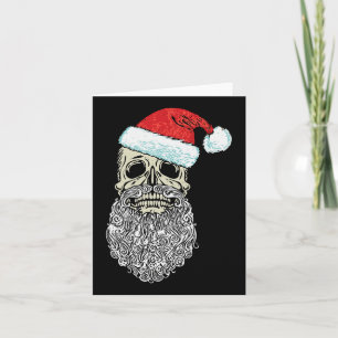 Vintager Skull&amp; Weihnachtsmannmütze Retro Meta Karte