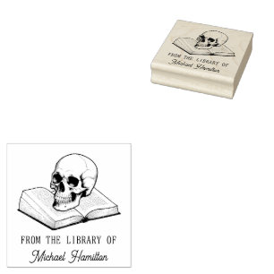 Vintager Skull aus der Bibliothek des Individuelle Gummistempel