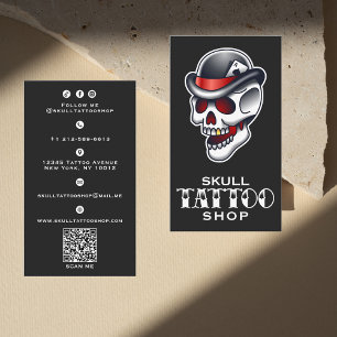 Vintager Skull Tattoo Shop Visitenkarte