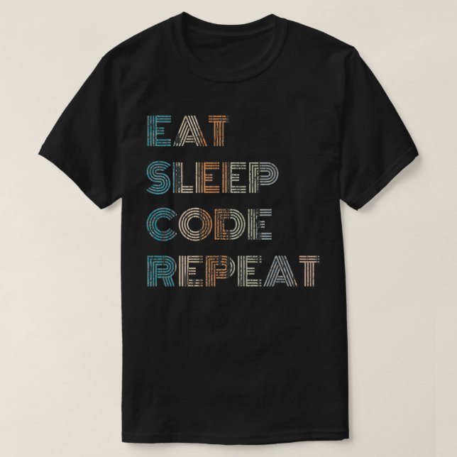 Vintager Sleep-Code Wiederholen des Computerprogra T-Shirt (Design vorne)