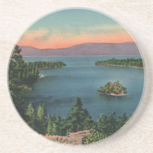Vintager Smaragdbucht-Lake- TahoeUntersetzer Getränkeuntersetzer