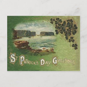 Vintager Smarald Isle Kleeblatt St Patrick's Day Postkarte