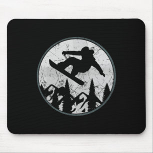 Vintager Snowboarder Pine Snowboarder Fan Rider Gi Mousepad