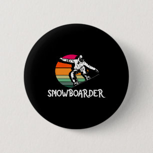 Vintager Snowboarder Retro Snowboard Winter Extrem Button