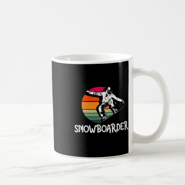 Vintager Snowboarder Retro Snowboard Winter Extrem Kaffeetasse (Rechts)