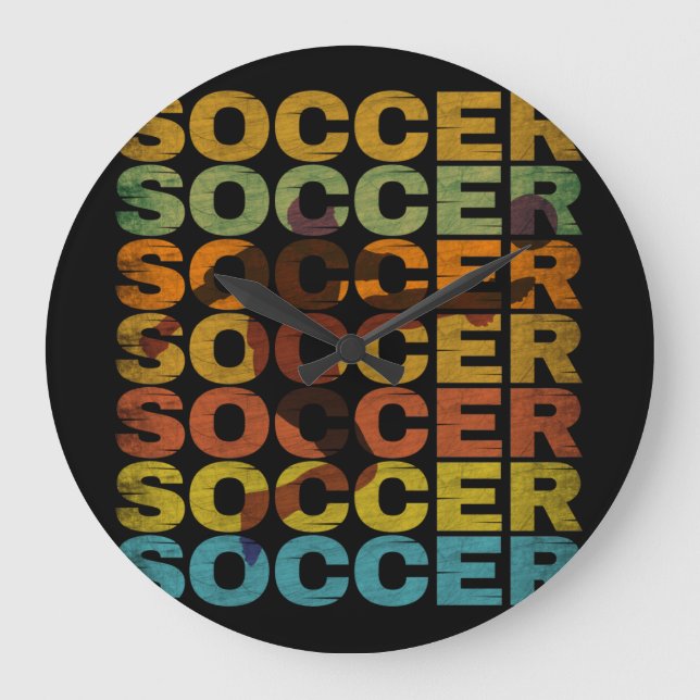 VINTAGER SOCCER GROßE WANDUHR (Vorderseite)