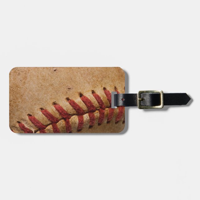 Vintager Softball - Sport-SchabloneSoftballs Gepäckanhänger (Vorderseite horizontal)