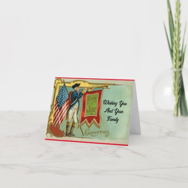 Vintager Solid mit Hornkarte Dankeskarte (Vorderseite)