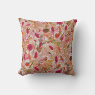 Vintager Sommer-Boho Wildblume Pampas Grass Kissen